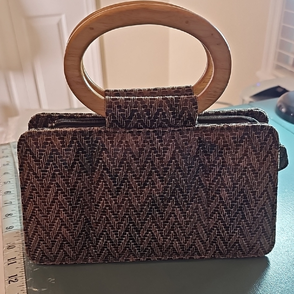 Michelle Ka Londe Sweet Little Bag With Handles. Geometric Print.‎